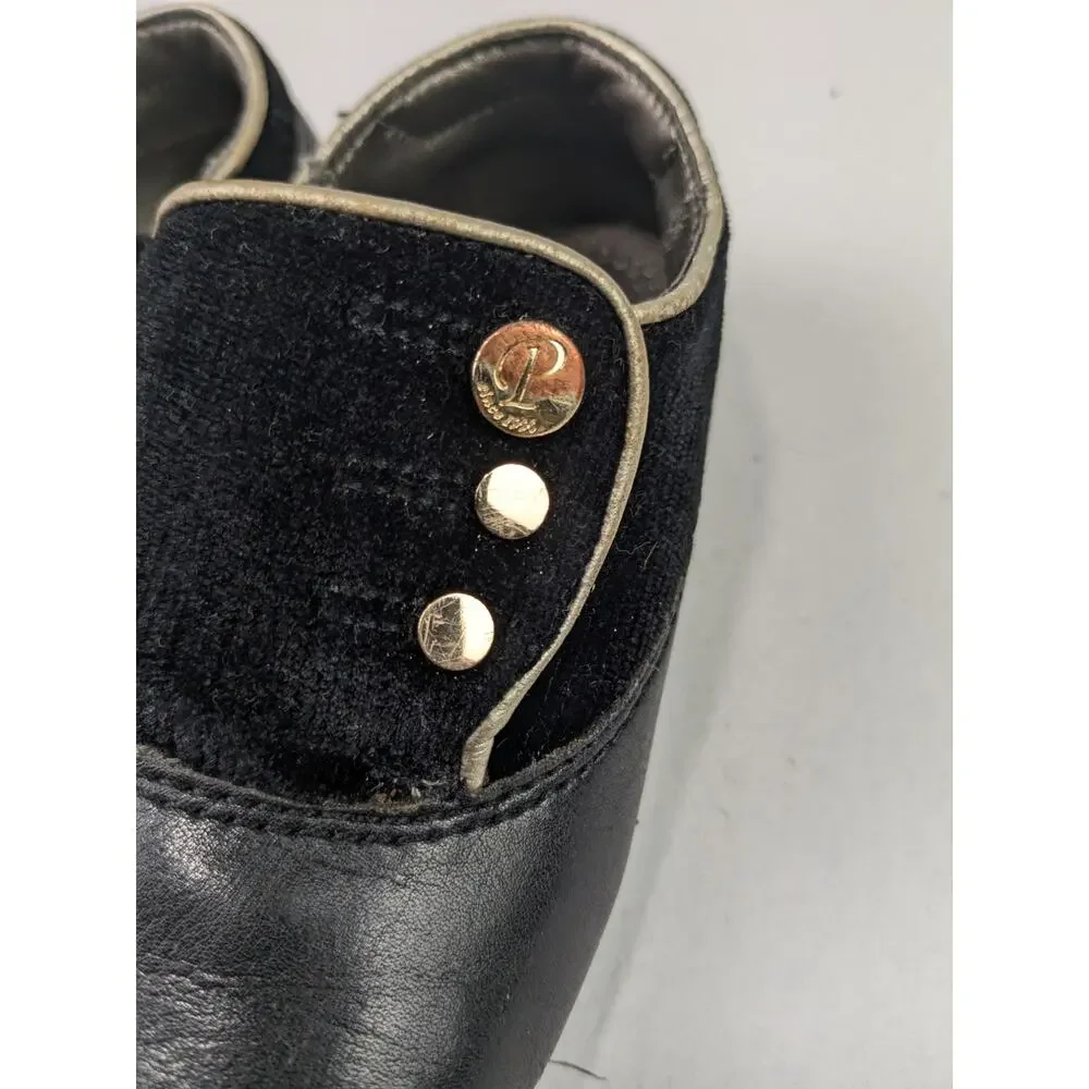 Papaya. Boys 24 EU 8 US Black Leather Loafer Shoes